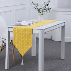 Bandiera da tavolo in lino tovaglietta da tè in stoffa mobile TV tavolino da caffè con rivestimento in tessuto, dimensioni: 160x33 cm (giallo)