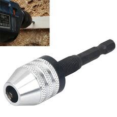 Mini trapano con codolo esagonale Conversione mandrino a tre griffe Utensile elettrico, modello: mandrino con codolo esagonale argento (0,3-3,6 mm)
