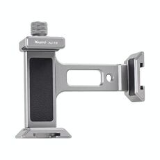 Supporto per telefono in metallo XILETU XJ-T8 con foro per vite da 1/4 di pollice e base compatibile con Arca-Swiss (grigio)