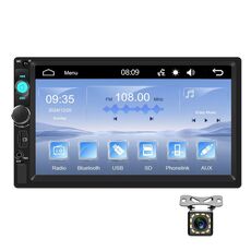 Lettore MP5 cablato Carplay da 7 pollici con doppio Bluetooth, schermo grande, controllo centrale dell'auto, specifiche: standard + telecamera con 12 luci