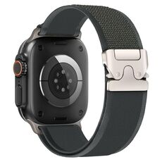 Cinturino per Apple Watch 46mm / 49mm / 45mm / 44mm xDfind in nylon con fibbia in titanio e bottone a pressione (nero)