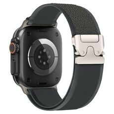 Cinturino per Apple Watch 42mm / 41mm / 40mm / 38mm xDfind in nylon con fibbia in titanio e bottone a pressione (nero)