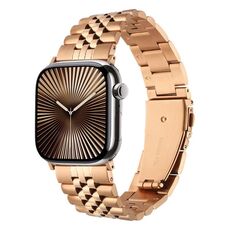 Cinturino in metallo a cinque perline con sgancio rapido per Apple Watch da 42 mm / 41 mm / 40 mm / 38 mm (oro rosa)