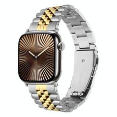 Cinturino in metallo a cinque perline con sgancio rapido per Apple Watch da 42 mm / 41 mm / 40 mm / 38 mm (argento/oro)