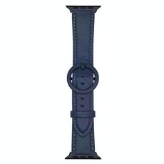 Cinturino in pelle con fibbia rotonda xDfind per Apple Watch 46 mm / 49 mm / 45 mm / 44 mm (blu notte)