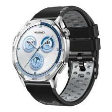 Cinturino per orologio in silicone traspirante bicolore a tre file da 22 mm (nero grigio)