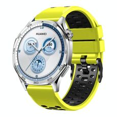 Cinturino per orologio in silicone traspirante bicolore a tre file da 22 mm (nero lime)
