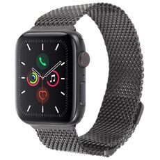 Cinturino per Apple Watch 42mm / 41mm / 40mm / 38mm in titanio milanese magnetico a doppia sezione (nero)