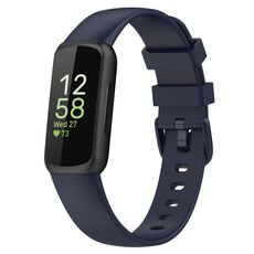 Cinturino in silicone tinta unita per Fitbit Versa 4 / Versa 3 / Sense2 / Sense xDfind, taglia: L (blu scuro)