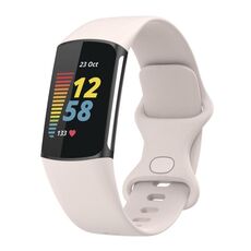 Cinturino in silicone xDfind per Fitbit Charge 6/5, taglia: S (bianco luna)