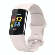 Cinturino in silicone xDfind per Fitbit Charge 6/5, taglia: L (bianco luna)