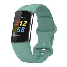 Cinturino in silicone xDfind per Fitbit Charge 6/5, taglia: L (verde aghi di pino)