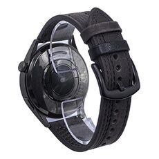 Cinturino per orologio in pelle con fibbia a tre stelle a sette linee da 20 mm (filo grigio nero)