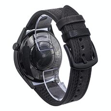Cinturino per orologio in pelle con fibbia a tre stelle a sette linee da 22 mm (filo grigio nero)