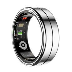 Anello intelligente R04 TAGLIA 9, supporta la frequenza cardiaca / ossigeno nel sangue / monitoraggio del sonno / scatto di foto (argento)