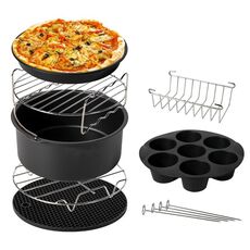 Accessori per friggitrice ad aria per padelle da 9 pollici 12 in 1 per griglia da forno per 5.3QT-6.8QTup