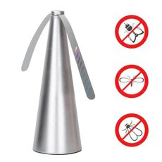 Ventilatore multifunzionale repellente per zanzare automatico con acchiappamosche, dimensioni: 9x9x25 cm (argento)