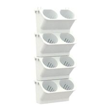 Decorazione di interni Pianta da parete Vaso da fiori Soggiorno Balcone Verticale Verde Scatola da piantagione Combinazione stereo Vaso da parete, Dimensioni: 24x14x57 cm (Bianco)