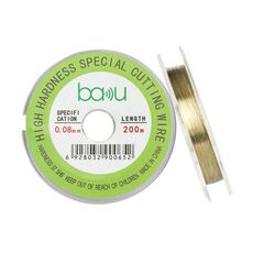 Filo di taglio separatore per schermo in acciaio al carbonio BAKU da 0,08 mm, 200 m/329 piedi, per la riparazione di schermi LCD per smartphone e tablet