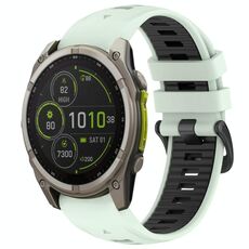 Cinturino in silicone con fibbia in acciaio a sgancio rapido bicolore per Garmin xDfind da 20 mm (verde menta + nero)