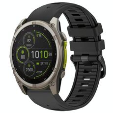 Cinturino in silicone con fibbia in acciaio a sgancio rapido bicolore per Garmin xDfind da 26 mm (nero)