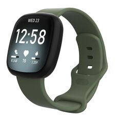 Cinturino in silicone per Fitbit Versa 4 / Versa 3 / Sense2 / Sense xDfind, taglia: S (verde scuro)