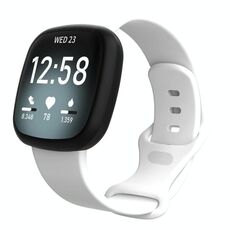 Cinturino in silicone per Fitbit Versa 4 / Versa 3 / Sense2 / Sense xDfind, taglia: S (bianco)