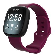 Cinturino in silicone per Fitbit Versa 4 / Versa 3 / Sense2 / Sense xDfind, taglia: S (rosso vino)