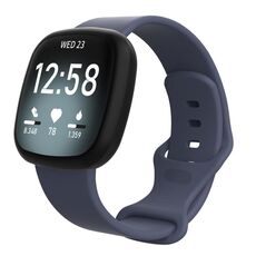 Cinturino in silicone per Fitbit Versa 4 / Versa 3 / Sense2 / Sense xDfind, taglia: S (blu grigio)