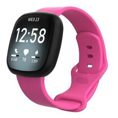 Cinturino in silicone per Fitbit Versa 4 / Versa 3 / Sense2 / Sense xDfind, taglia: S (rosso rosa)