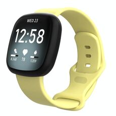 Cinturino in silicone per Fitbit Versa 4 / Versa 3 / Sense2 / Sense xDfind, taglia: S (giallo crema)
