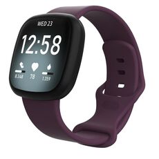Cinturino in silicone per Fitbit Versa 4 / Versa 3 / Sense2 / Sense xDfind, taglia: S (viola scuro)