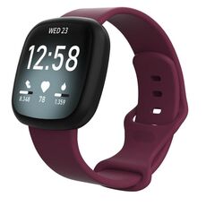 Cinturino in silicone per Fitbit Versa 4 / Versa 3 / Sense2 / Sense xDfind, taglia: S (viola-rosso)