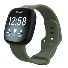 Cinturino in silicone per Fitbit Versa 4 / Versa 3 / Sense2 / Sense xDfind, taglia: L (verde scuro)