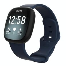 Cinturino in silicone per Fitbit Versa 4 / Versa 3 / Sense2 / Sense xDfind, taglia: L (blu navy)