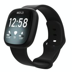 Cinturino in silicone per Fitbit Versa 4 / Versa 3 / Sense2 / Sense xDfind, taglia: L (nero)