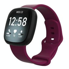 Cinturino in silicone per Fitbit Versa 4 / Versa 3 / Sense2 / Sense xDfind, taglia: L (rosso vino)