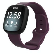 Cinturino in silicone per Fitbit Versa 4 / Versa 3 / Sense2 / Sense xDfind, taglia: L (viola scuro)