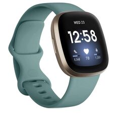 Cinturino in silicone per Fitbit Versa 4 / Versa 3 / Sense2 / Sense xDfind, taglia: L (verde aghi di pino)