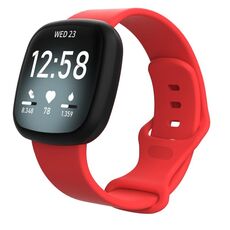 Cinturino in silicone per Fitbit Versa 4 / Versa 3 / Sense2 / Sense xDfind, taglia: L (rosso)