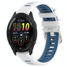 Cinturino in silicone con fibbia in acciaio bicolore per Garmin xDfind Sports da 22 mm (bianco+blu)