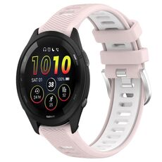 Cinturino in silicone con fibbia in acciaio bicolore per Garmin xDfind Sports da 22 mm (rosa + bianco)