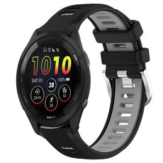 Cinturino in silicone con fibbia in acciaio bicolore per Garmin xDfind Sports da 22 mm (nero + grigio)