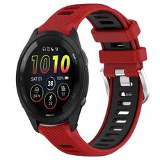 Cinturino in silicone con fibbia in acciaio bicolore per Garmin xDfind Sports da 22 mm (rosso+nero)