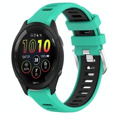Cinturino in silicone con fibbia in acciaio bicolore per Garmin xDfind Sports da 22 mm (blu lago + nero)