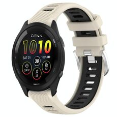 Cinturino in silicone con fibbia in acciaio bicolore per Garmin xDfind Sports da 22 mm (Starlight+Nero)
