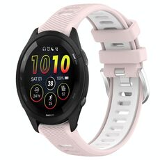 Cinturino in silicone con fibbia in acciaio bicolore per Garmin xDfind Sports da 20 mm (rosa + bianco)