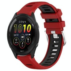 Cinturino in silicone con fibbia in acciaio bicolore per Garmin xDfind Sports da 20 mm (rosso+nero)