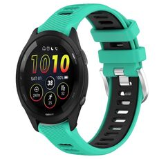 Cinturino in silicone con fibbia in acciaio bicolore per Garmin xDfind Sports da 20 mm (blu lago + nero)