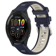 Cinturino in silicone con fibbia in acciaio bicolore per Garmin xDfind Sports da 20 mm (blu notte + luce stellare)